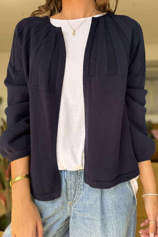 Laundry B Wicklow Fine Knit Throw On Cardigan Navy